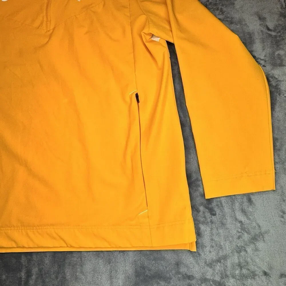 NIKE Sz L Emory University Eagles Coaches Performance 1/4 Zip Jacket Gold Yellow